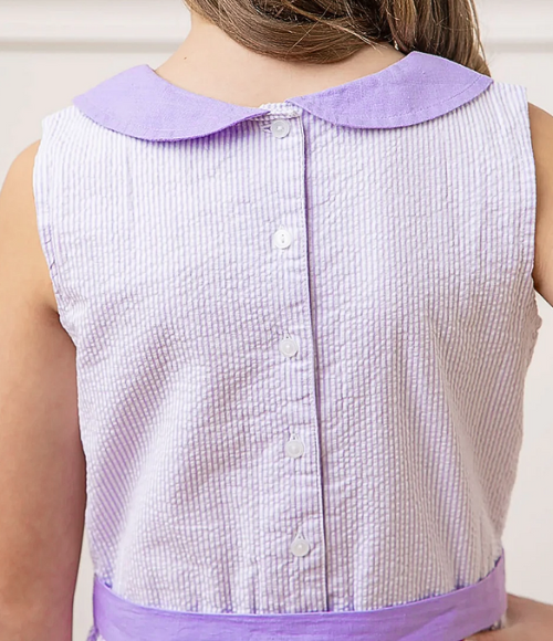 Organic Lavender Seersucker Dress