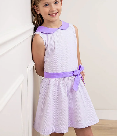 Organic Lavender Seersucker Dress