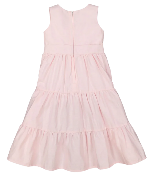 Organic Pale Pink Tiered Wrap Dress