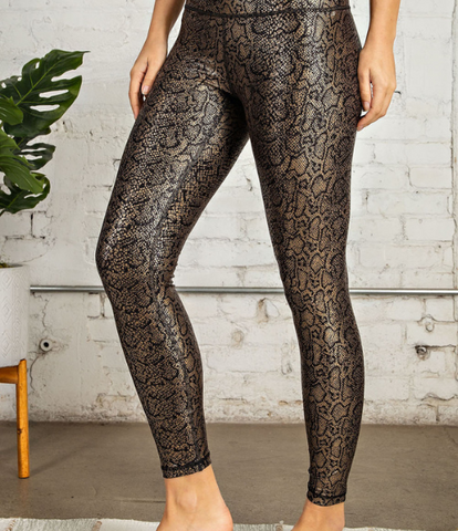 Anaconda Gold Foil Full Length Leggings