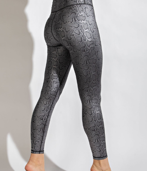 Snake Fog Foil Print Black Leggings