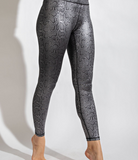 Snake Fog Foil Print Black Leggings