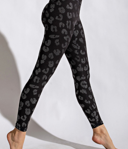 Geo Foil Print Full Length Leggings