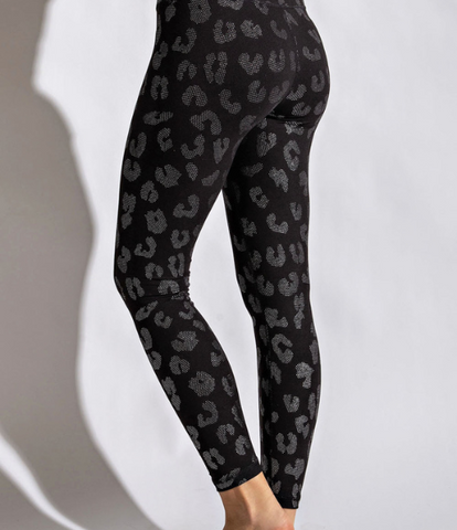 Geo Foil Print Full Length Leggings