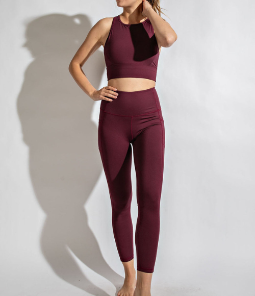 Plus Full Length Compression Leggings with Pockets - Multiple Colors