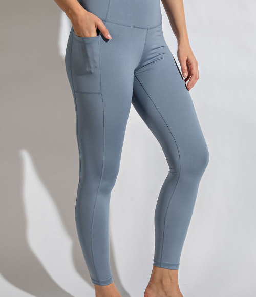 Plus Full Length Compression Leggings with Pockets - Multiple Colors