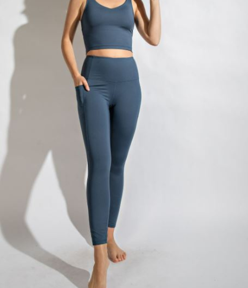 Plus Full Length Compression Leggings with Pockets - Multiple Colors
