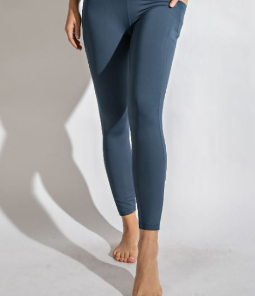 Plus Full Length Compression Leggings with Pockets - Multiple Colors
