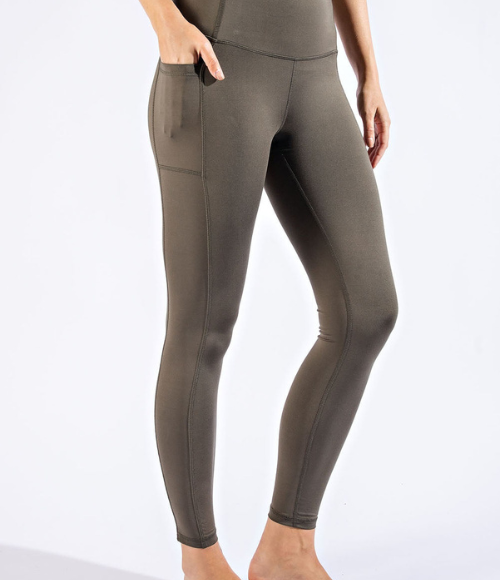 Plus Full Length Compression Leggings with Pockets - Multiple Colors