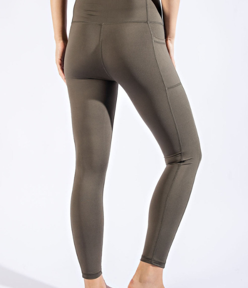 Plus Full Length Compression Leggings with Pockets - Multiple Colors