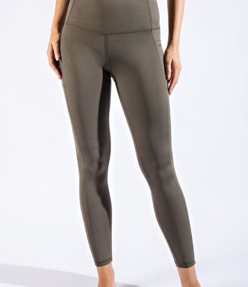 Plus Full Length Compression Leggings with Pockets - Multiple Colors