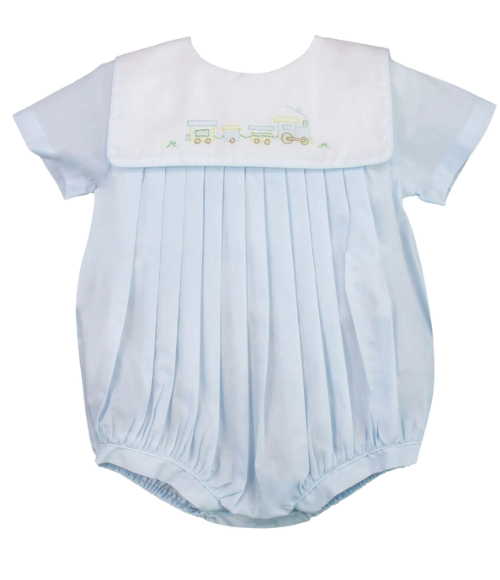 Train Embroidery Romper Set Train Embroidery Romper Set