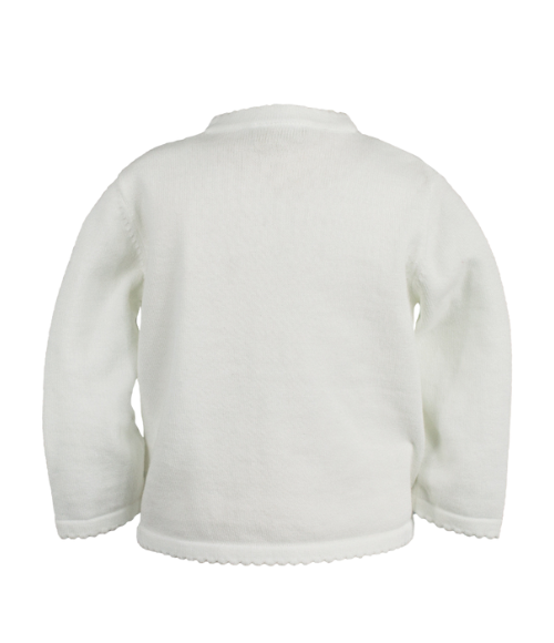 Scalloped Edge Cardigan in White