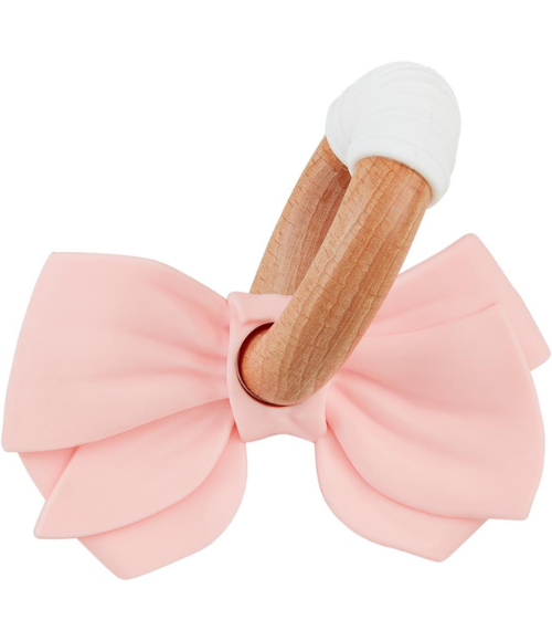 Pink & White Bow Teethers