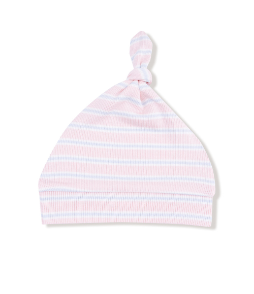 Pink Multi Stripe Knotted Gown & Hat