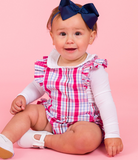 Pink Plaid Flutter Bubble