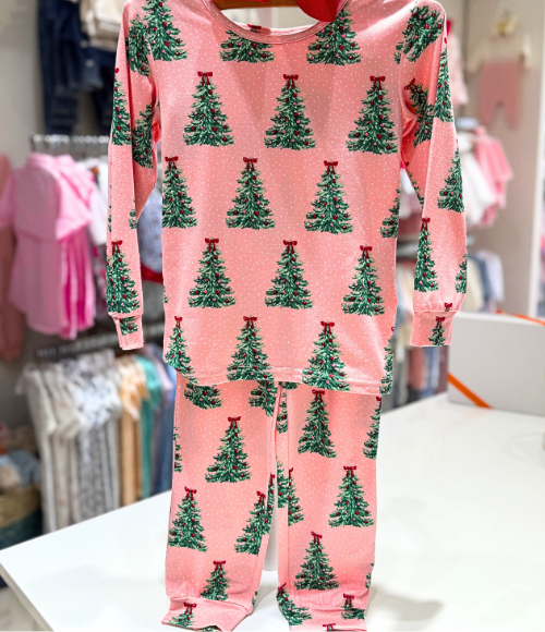 Pink Holiday Tree Pajamas