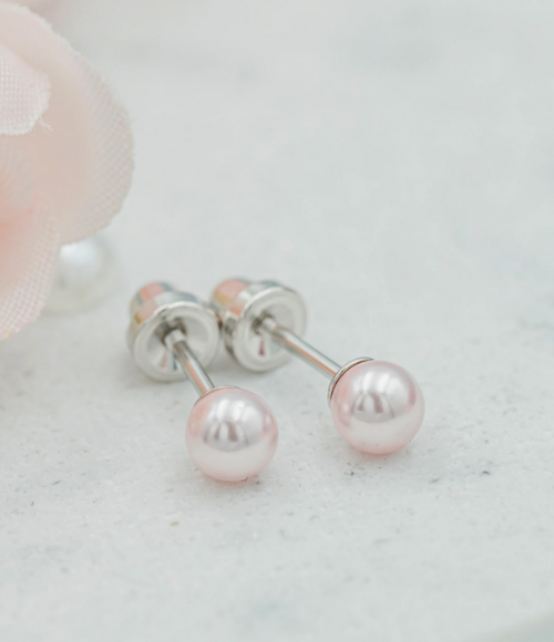 Pink Pearl Earrings for Baby & Girls