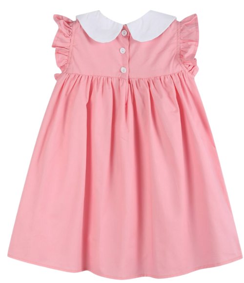 Baby Pink & Red Heart Ruffle Dress