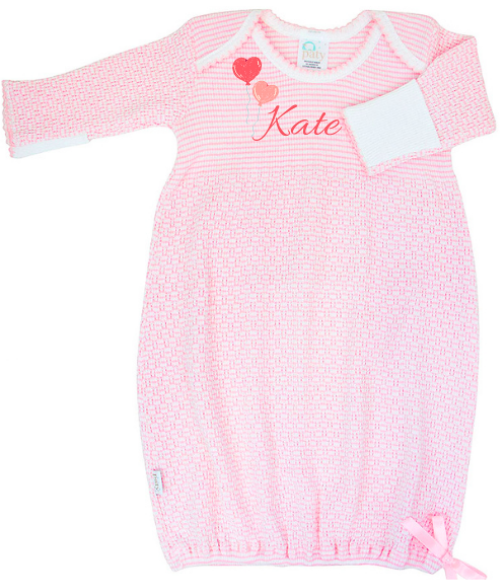 Paty Knit Baby Gown with Picot Trim