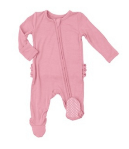 2 Way Zipper Footie - Peony