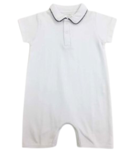 Bambinos Preston Playsuit - White/Navy