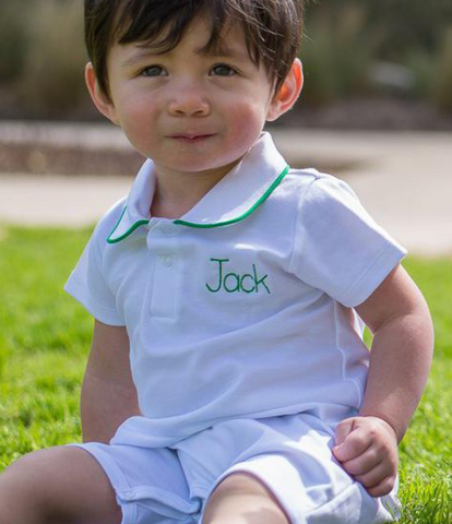 Bambinos Preston Playsuit - White/Green