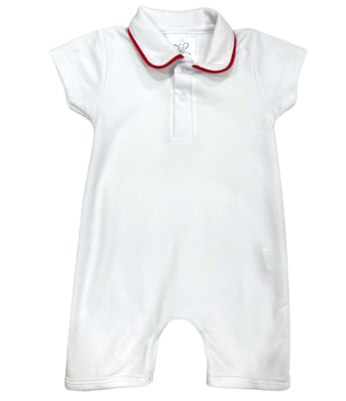 Bambinos Preston Playsuit - White/Red Bambinos Preston Playsuit - White/Red