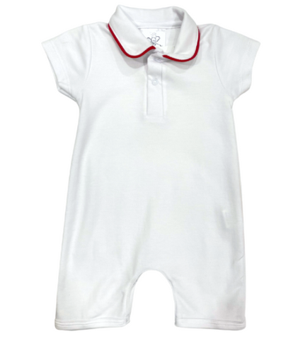 Bambinos Preston Playsuit - White/Red