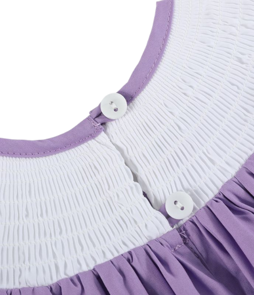 Purple Smocked Easter Bunny Dress