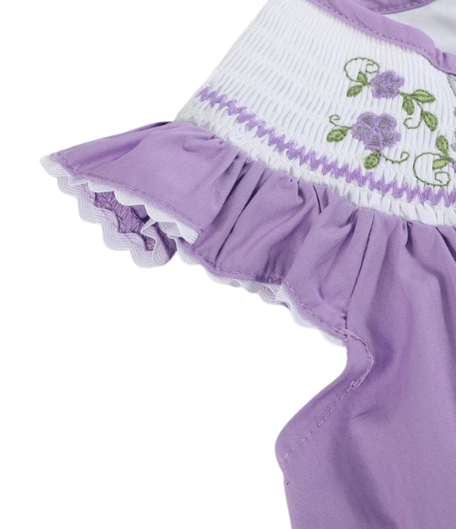 Purple Smocked Easter Bunny Dress