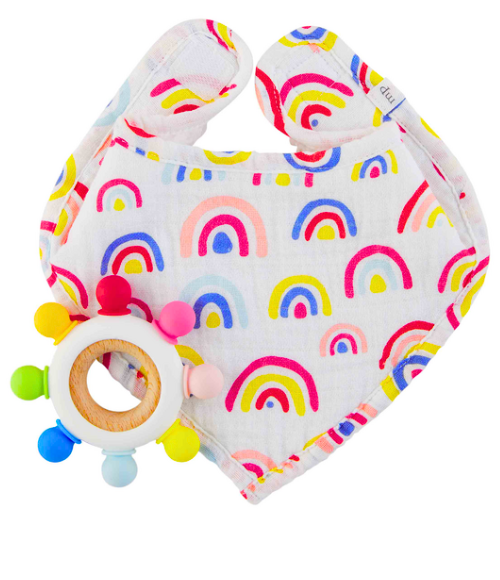 Rainbow Bib Teether Set