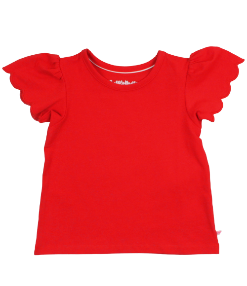 Red Short Sleeve Scallop Tee Red Short Sleeve Scallop Tee