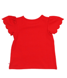 Red Short Sleeve Scallop Tee