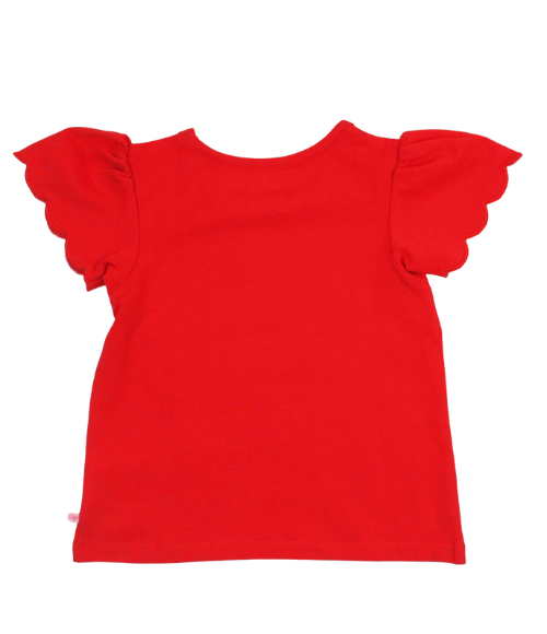 Red Short Sleeve Scallop Tee