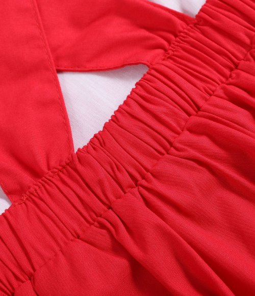 Red Ruffle Jumper Dress