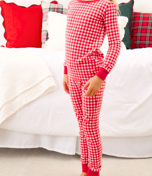 Red & White Gingham LS Pajamas