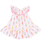 Ribbon Bouquets Ruffle Dress