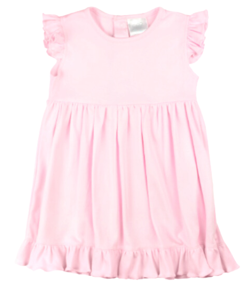 Bambinos Riviera Ruffle Flutter Sleeve Dress -Pink, Size 7 & 8 Bambinos Riviera Ruffle Flutter Sleeve Dress -Pink, Size 7 & 8