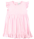 Bambinos Riviera Ruffle Flutter Sleeve Dress -Pink, Size 7 & 8