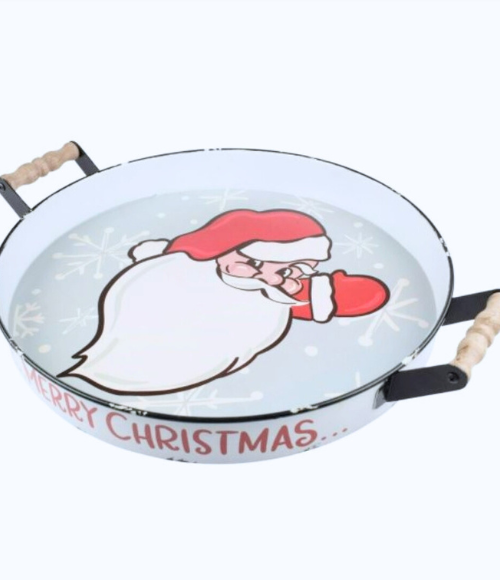 Santa Ho Ho Ho Enamel Tray Santa Ho Ho Ho Enamel Tray