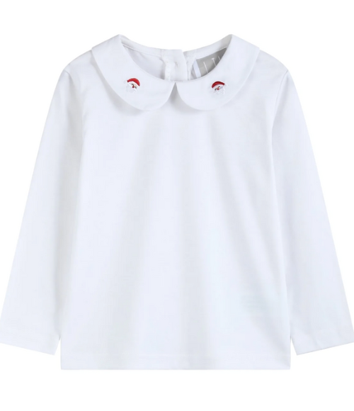 Santa White Collared LS Shirt
