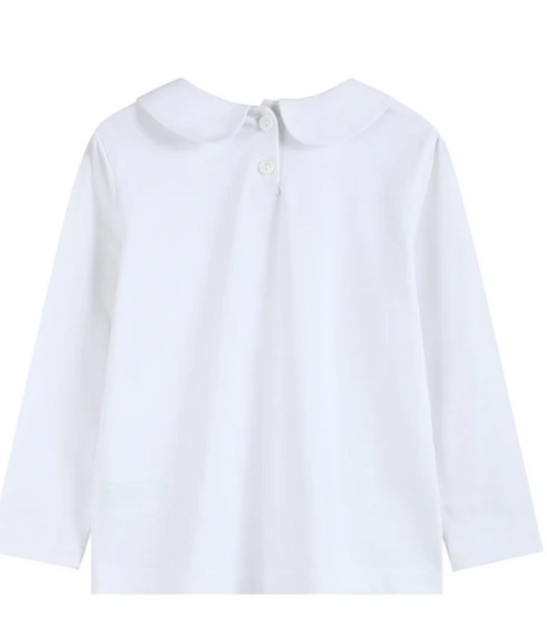 Santa White Collared LS Shirt