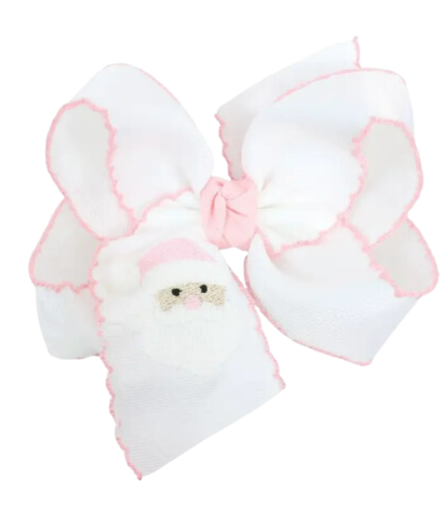 Santa Embroidered Grosgrain Bow Santa Embroidered Grosgrain Bow