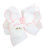 Santa Embroidered Grosgrain Bow