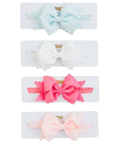 1/4" Headband w/Powder Orchid Grosgrain Bow