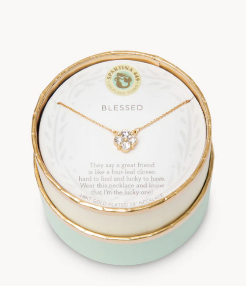 Blessed Crystal Clover 16-18" Necklace