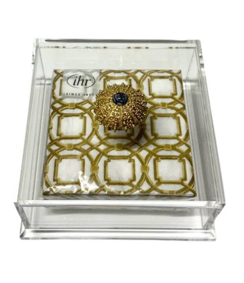 Clear Sea Urchin Cocktail Napkin Box Clear Sea Urchin Cocktail Napkin Box