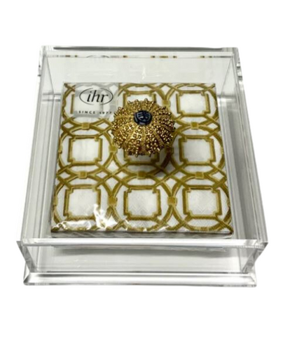 Clear Sea Urchin Cocktail Napkin Box