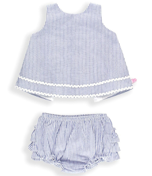 Seersucker Ric Rac Swing Top & Bloomer Set